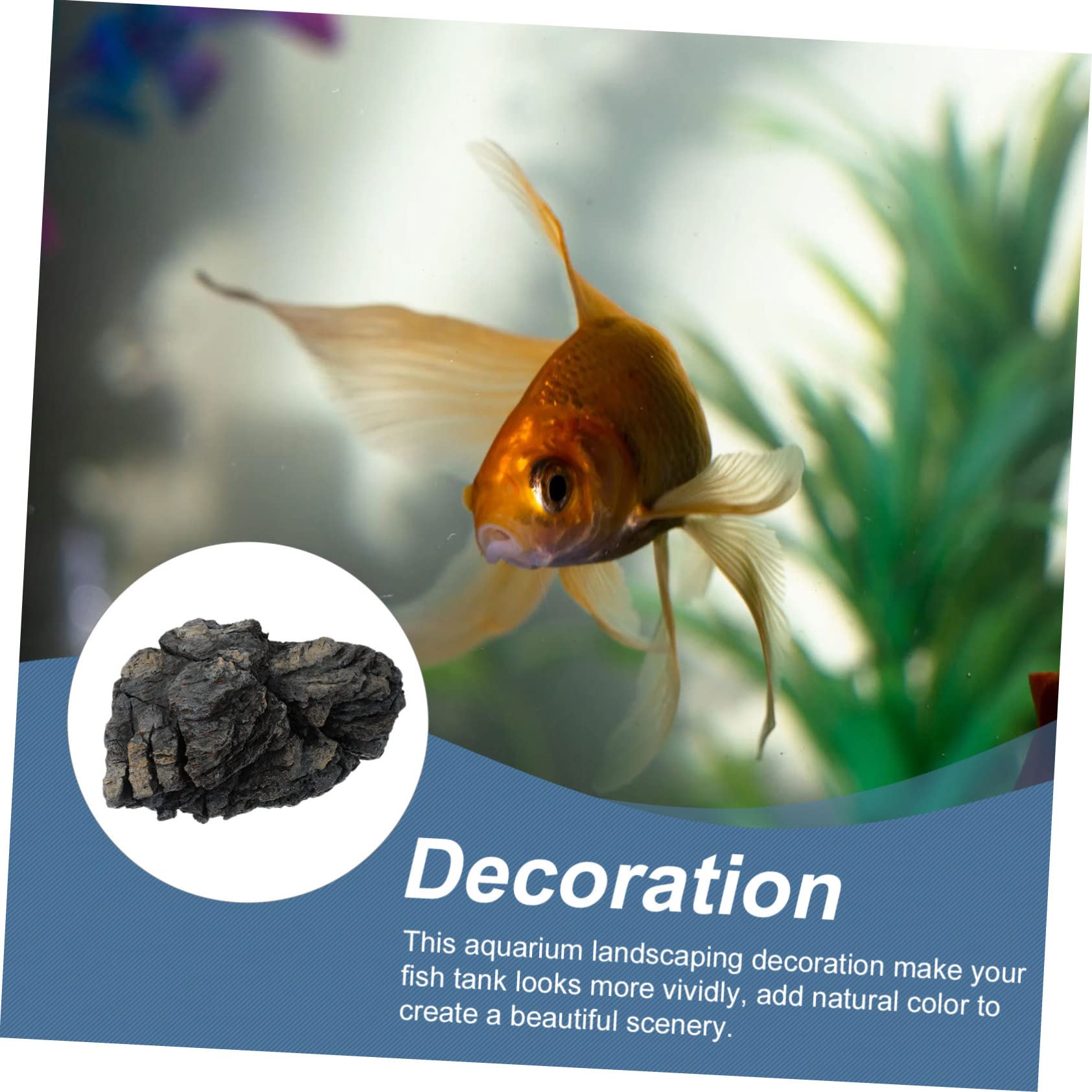 POPETPOP Decorazioni per Acquario in Resina Nera Realistiche e Prive di Inquinamento, Pietre Ornamentali per Acquari e Esposizioni di Bonsai Stile Casuale