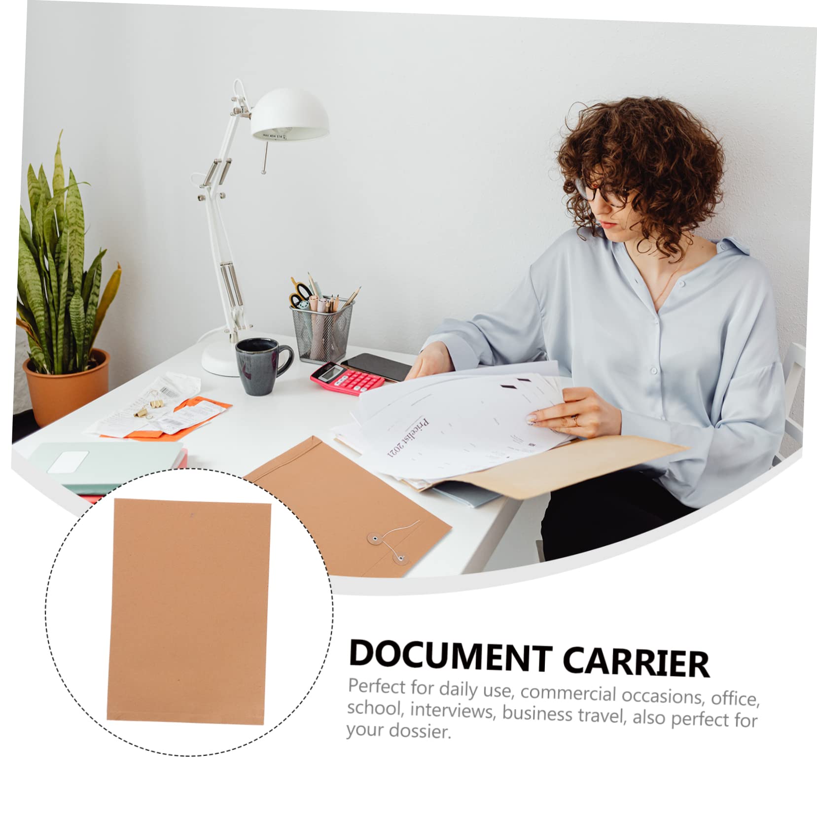 OSALADI 25pezzi Cartella Portadocumenti in Carta Kraft Organizer Per Documenti Busta Formato Leggera Ed Elegante Per Ufficio Scuola e Viaggi Lavoro