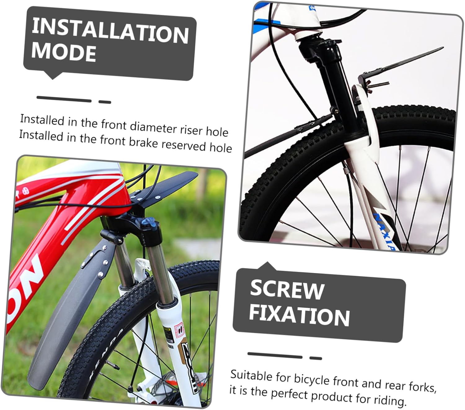 Hemoton Mudguard Set for Inch Bike Mountain Bike Mud Guard Rear Front Easy Install