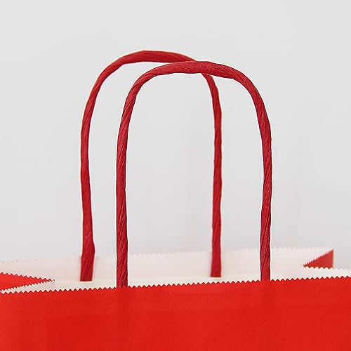 Miniatura 7 de LFCXHTY Bolsas de regalo rojas pequeñas de papel kraft con asas para compras, bodas, baby shower, fiestas de cumpleaños, envoltura de regalos, 30