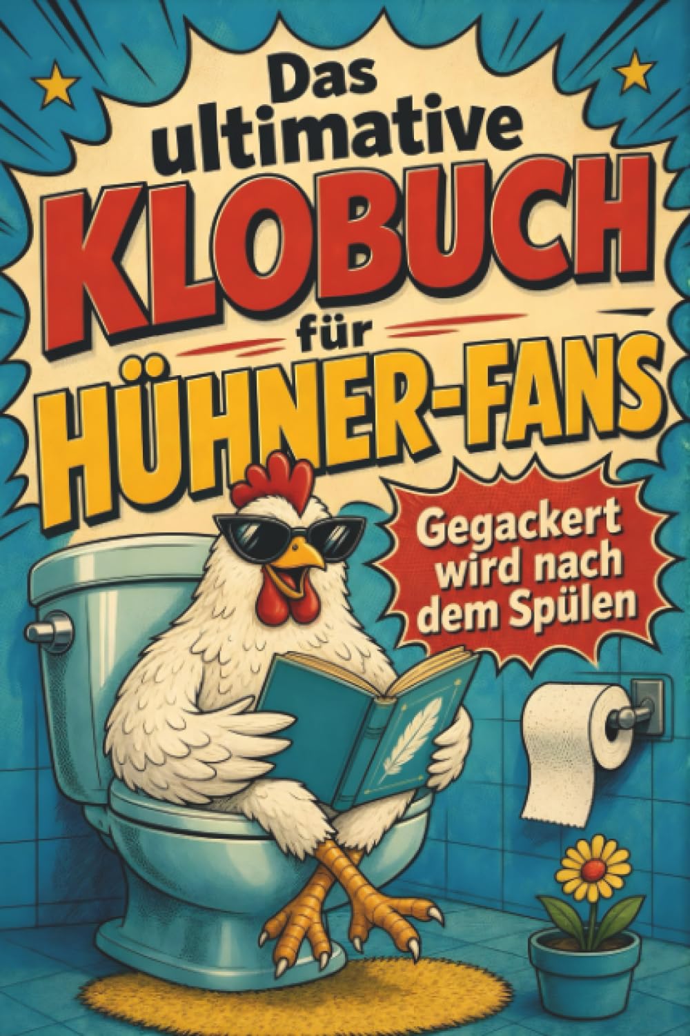 Das ultimative Klobuch für Hühner-Fans: Gegackert wird nach dem Spülen. Lustiges Geschenk für Fans von Federvieh, Sussex-Hennen und frischen Eiern