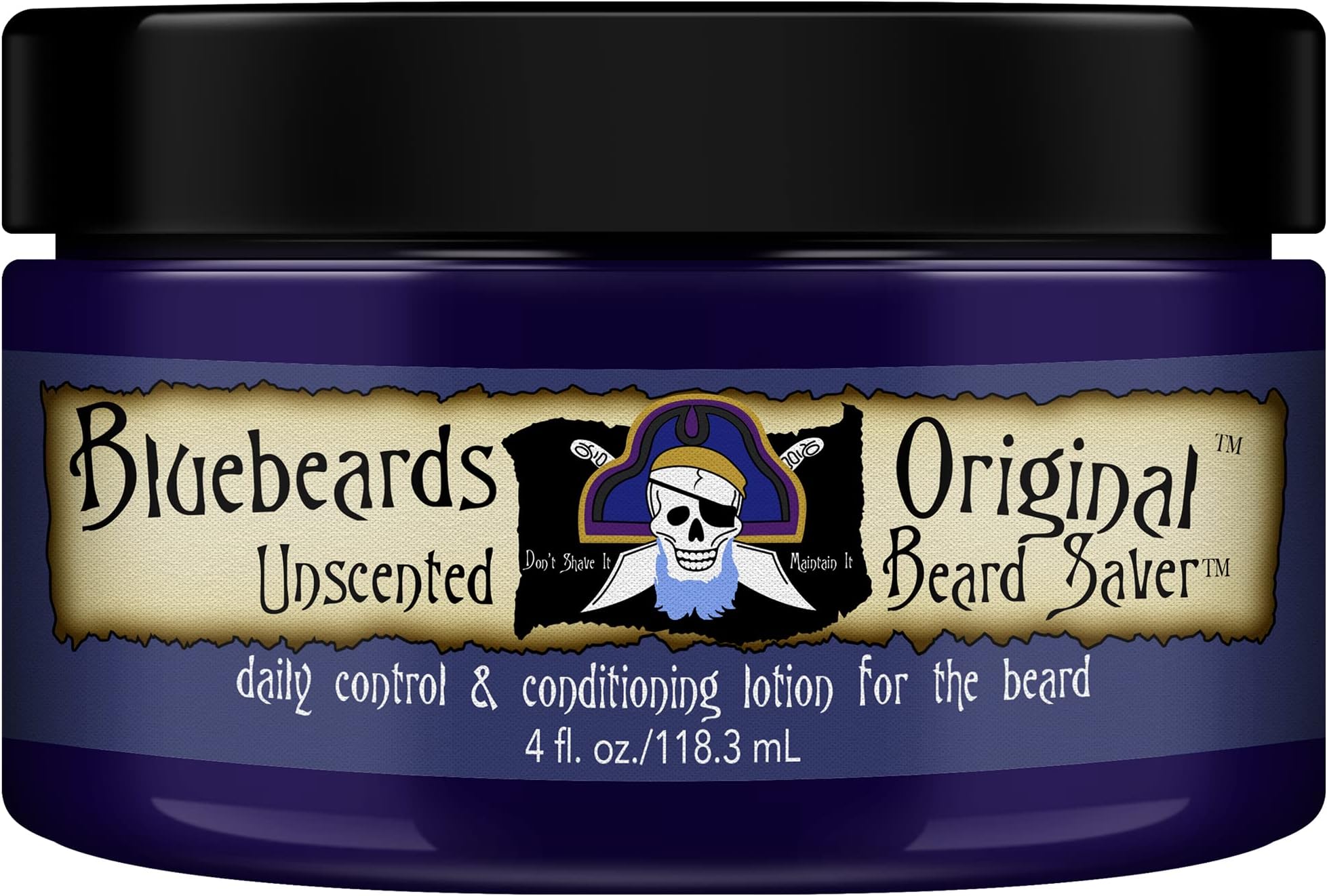 Bluebeards Original Unscented Beard Saver, 4 oz. - Leave In Beard Conditioner for Men, with Aloe & Shea Butter - Beard Softener that Deeply Conditions and Moisturizes Your Beard and Skin - Made in USA