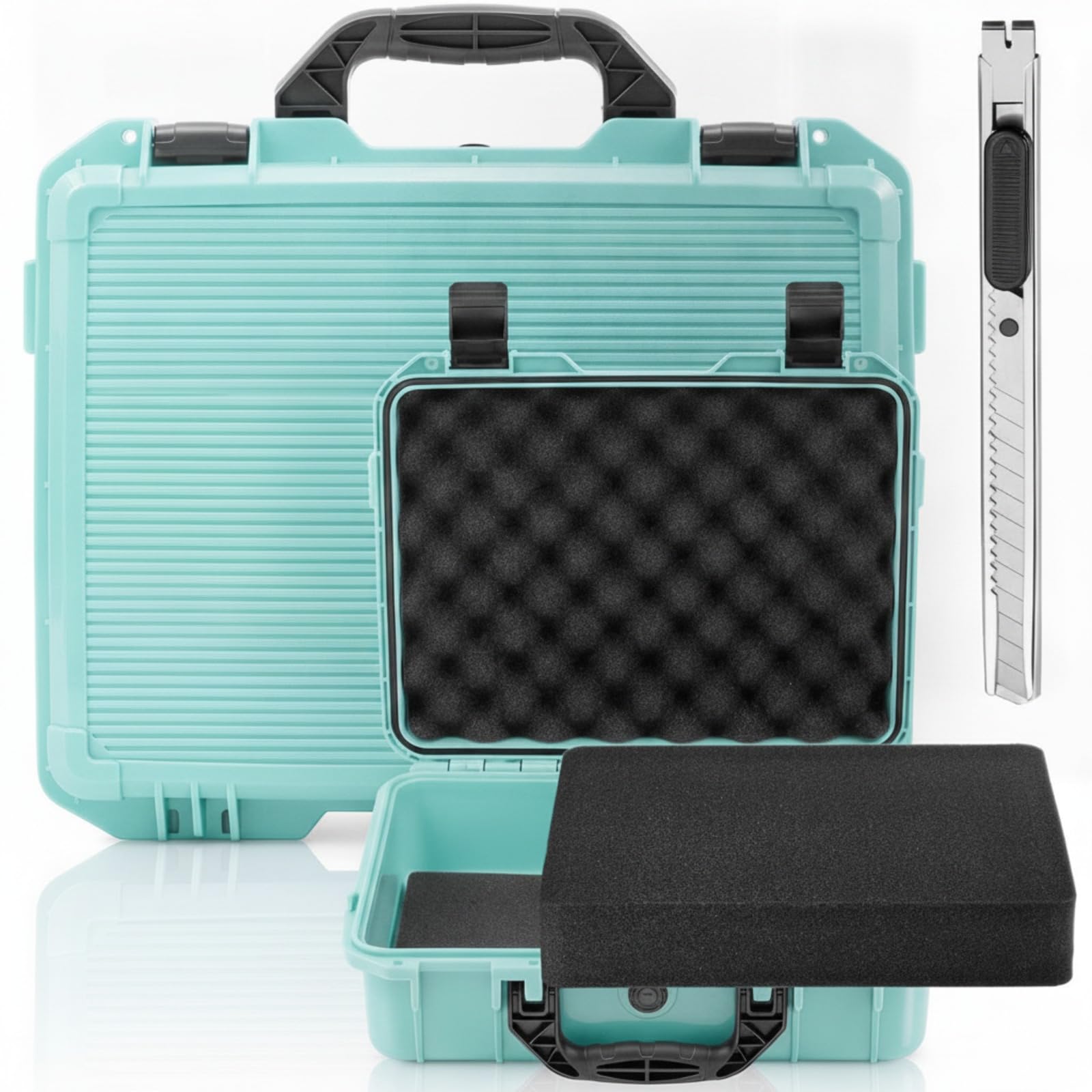 Relaxweex 13 x 9.5 x 4.1 Inch Hard Case, Stripe Shell, Light Green