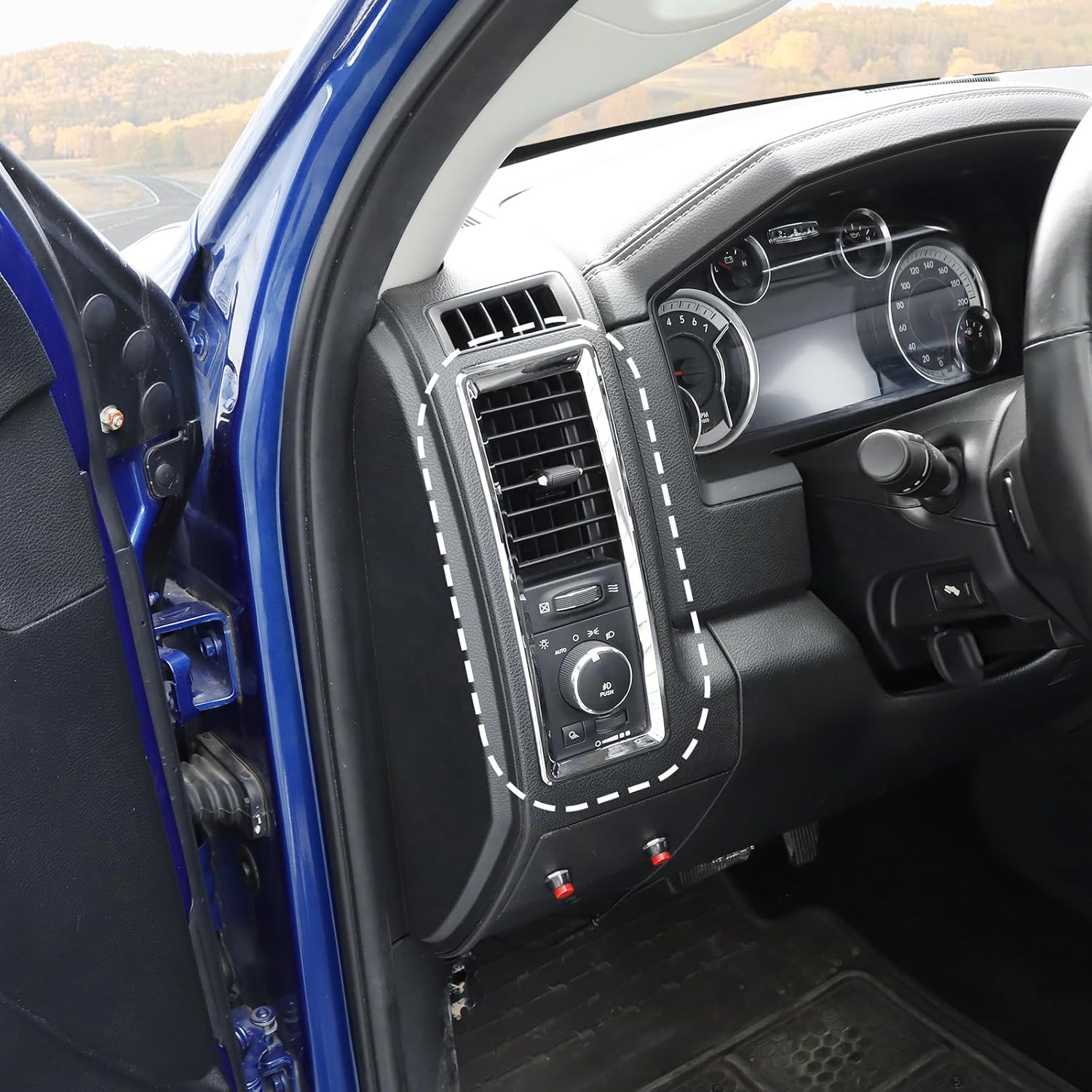 RT-TCZ for RAM Dash Air AC Vents Trim Cover Frame for Dodge RAM 2010-2017 Chrome Interior Accessories 2pcs