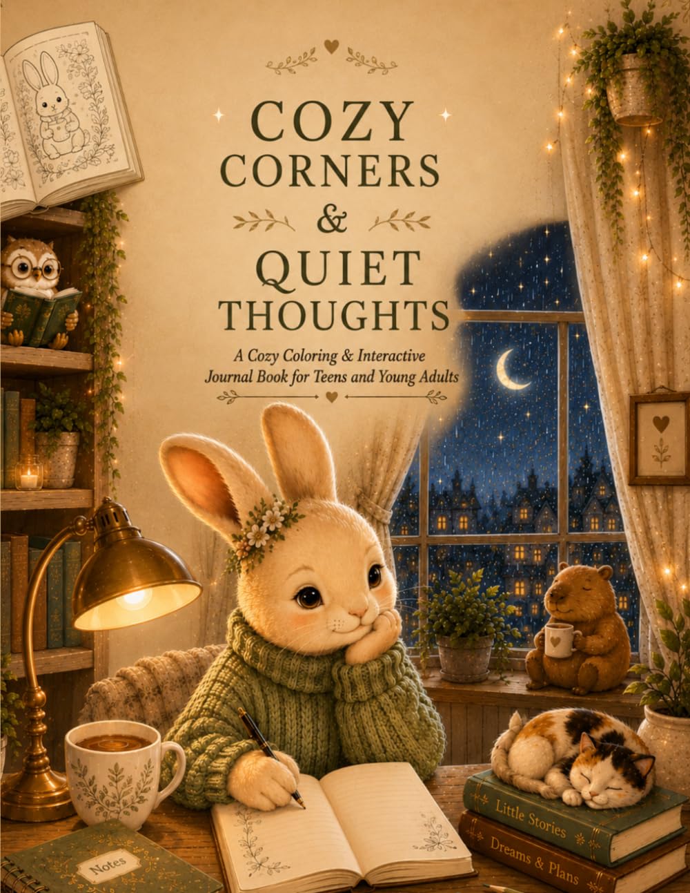Cozy Corners & Quiet Thoughts: A Cozy Coloring & Interactive Journal Book for Teens and Young Adults