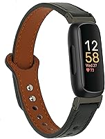 Vista 9 de Bandas de cuero compatibles con Fitbit Inspire 3 pulseras para mujeres y hombres, correa impermeable de repuesto de cuero genuino para reloj