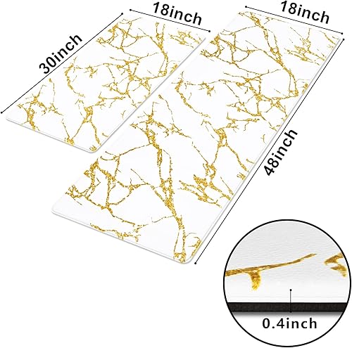 Miniatura 2 de Alfombrillas de cocina acolchadas y antifatiga, 2 piezas, impermeables, antideslizantes, tapete de cocina de espuma viscoelástica para el hogar,