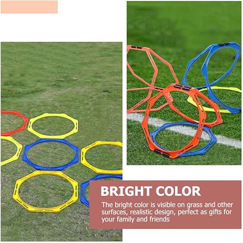 Miniatura 2 de Sosoport Baloncesto al aire libre, 4 anillos hexagonales de agilidad, anillos de tren, anillos hexagonales de plástico, herramientas de