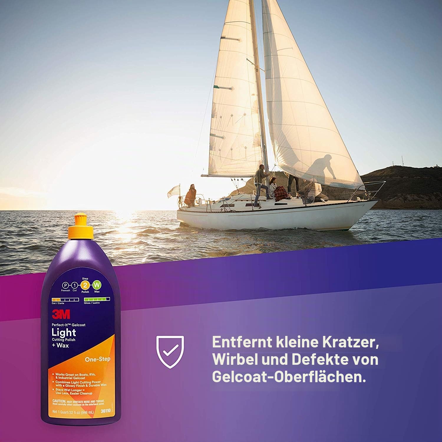 Perfect-It UU-0063-2319-8 Leichtes Schneiden Gelcoat für Schleifen und Wachsen, 946ml Volumen