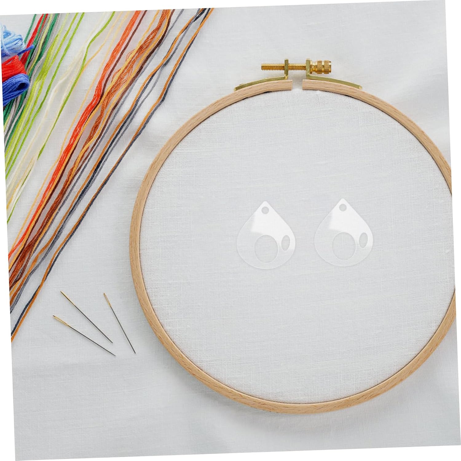 ULDIGI 20pcs Embroidery Floss Organizer: Cross Stitch Bobbins Thread Bobbin Clear Acrylic Thread Drops Floss for Cross Stitch Craft DIY Sewing Storage