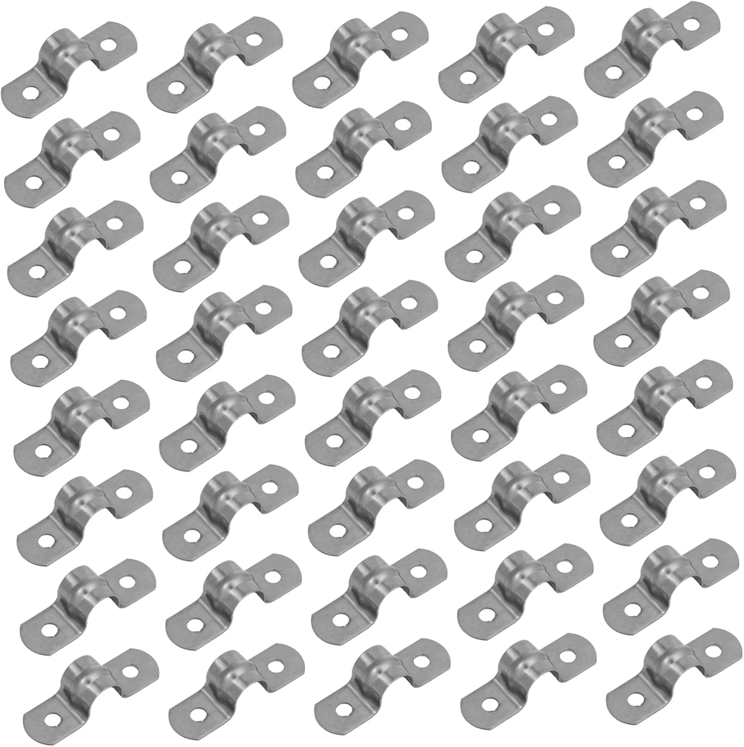POPETPOP 80pcs Stainless Steel u Shape Plumbing Pipe Saddle Clamps Easy to Install Tube Strap Fasteners for Secure Pipeline Support Masonry