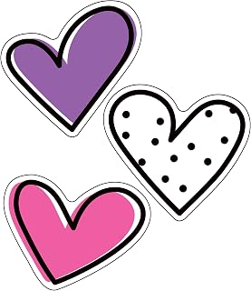 Carson Dellosa Education Kind Vibes 36-Piece Heart Cutouts, Purple, Pink, and Black and White Bulletin Board Decorations for Valentines Day, Name Tags, and Classroom Décor
