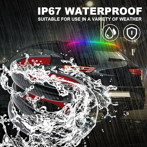 Miniatura 5 de 49.2 in Flexible Coche Luz Trasera RGB LED Tira Kits Cubierta Trasera Freno Detención Señal de Giro Lámpara de Correr Impermeable DC12V (RGB)