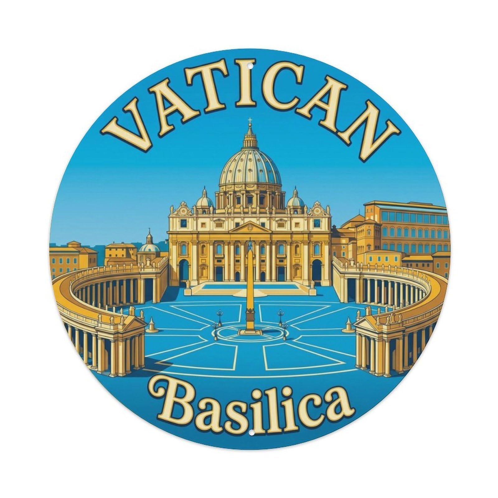 Fqnyr Style Vintage Travel Vatican Basilica Italy Metal Tin Sign