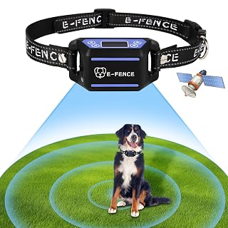 GPS Wireless Dog Fence, Electric Dog Collar Fence,Adjustable Warning Strength,Pet Containment System for Outdoor, Suitable for All Dogs,Rechargeable - Amazon product rated Grade A