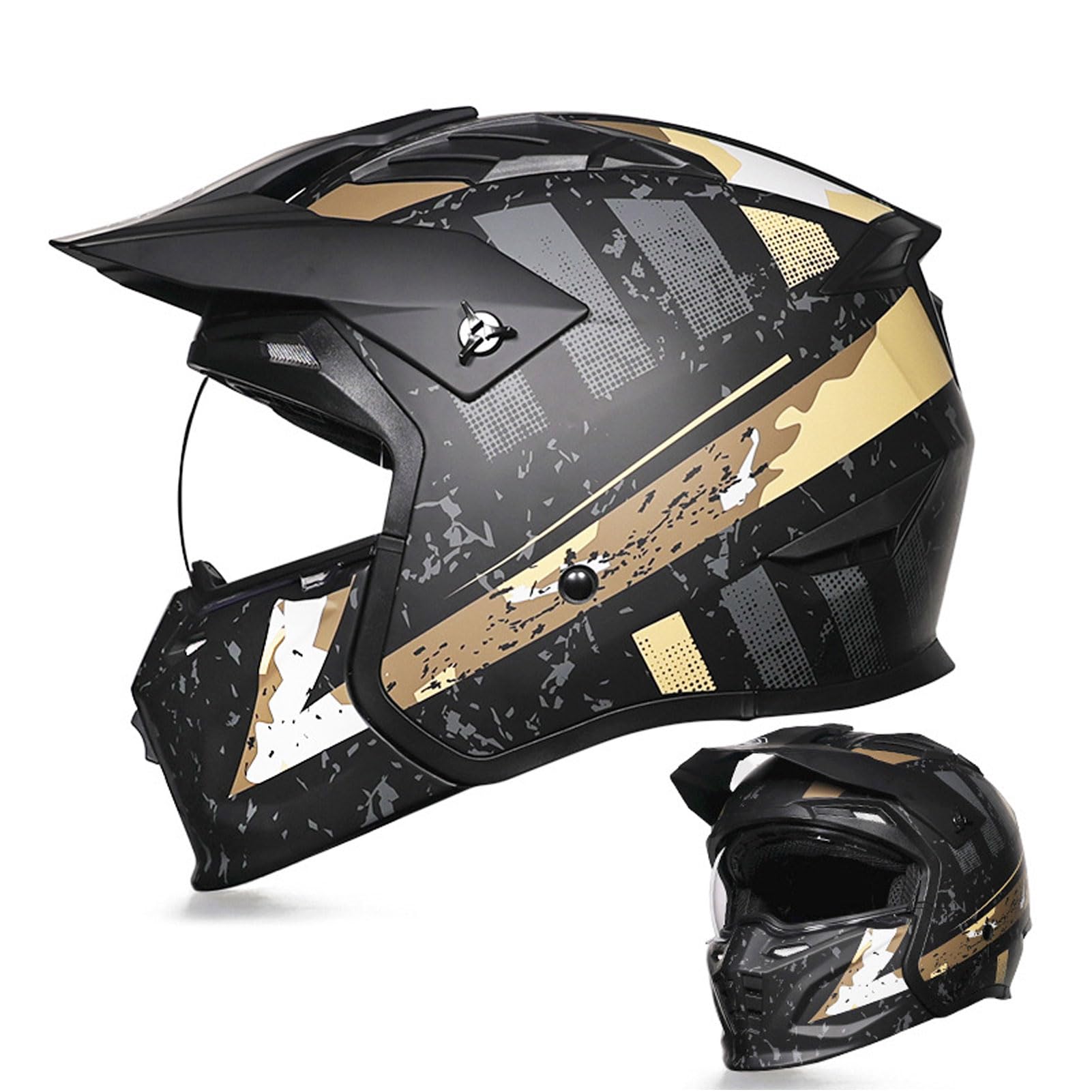 Vintage kaski motocyklowe z otwartą twarzą, kask motocyklowy z homologacją DOT i klamrą z mechanizmem szybkiego odpinania, kask motocyklowy Jet do skutera Cruiser Touring ATV, XL=59-60cm,Style3