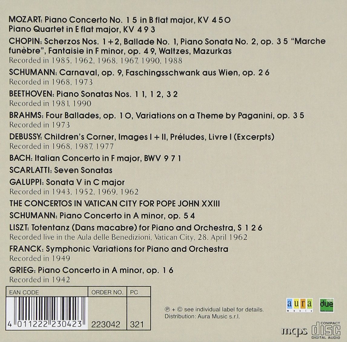 Arturo Benedetti Michelangeli Plays Beethoven ,Chopin, Ravel