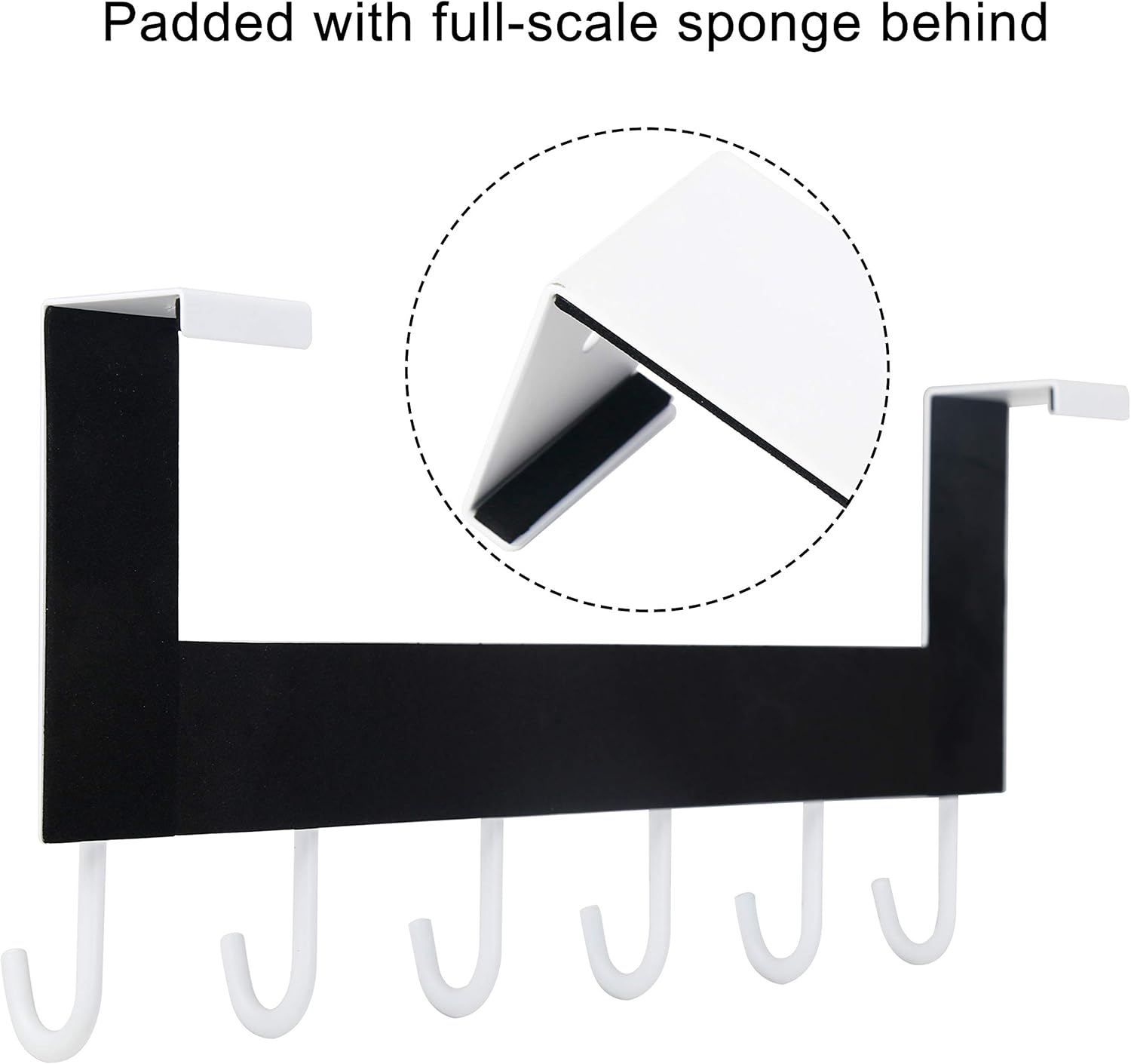 WEBI Over The Door Hook for Hanging Door Hanger:Over The Door Towel Rack,Door Coat Hanger Over The Door Coat Rack for Towels,Clothes,Behind Back of Bathroom,White,2 Packs