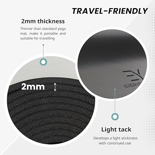 Miniatura 5 de Alfombrilla antideslizante para ejercicio y fitness, respetuosa con el medio ambiente, antidesgarros, de 0.18 a 0.18 pulgadas de grosor para yoga,