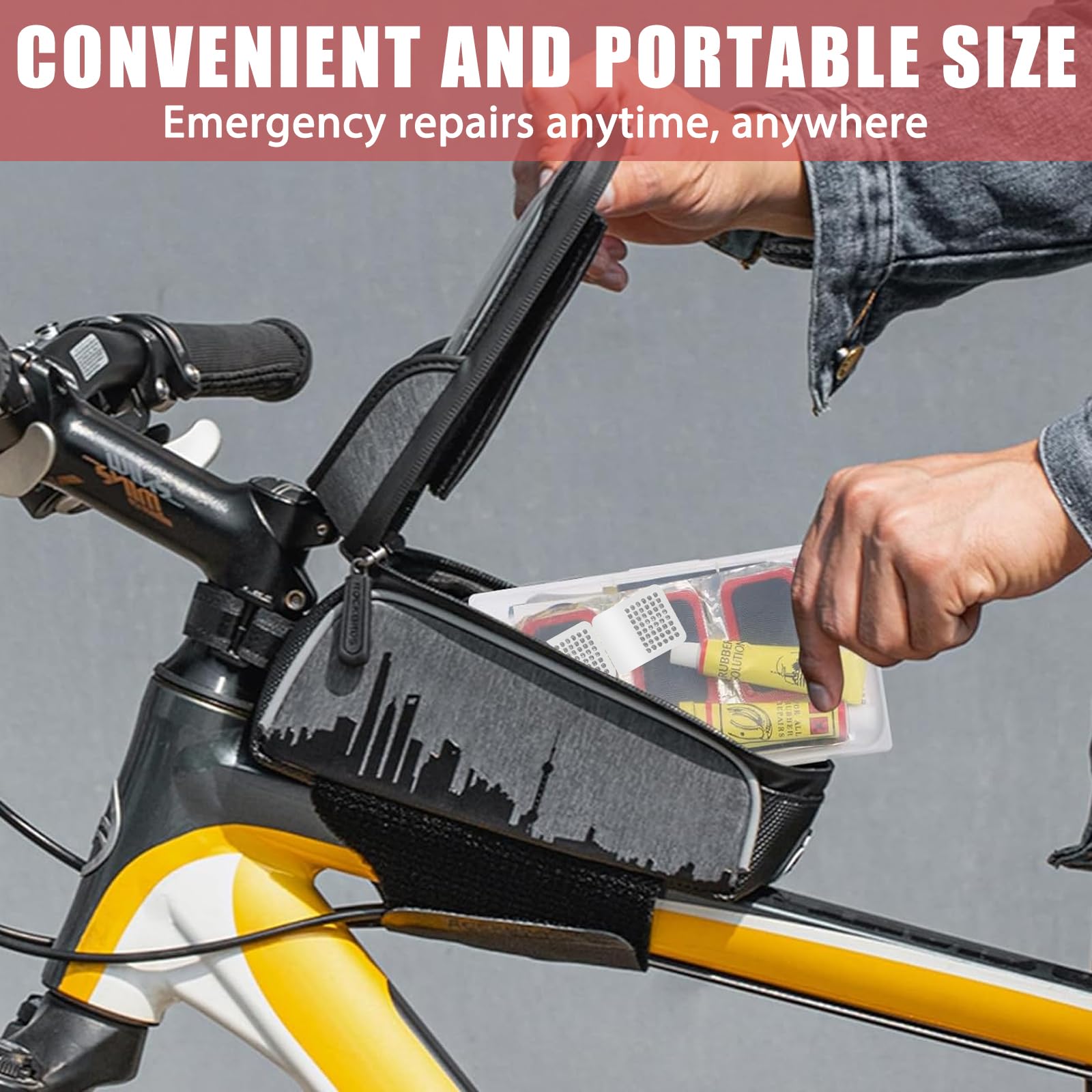 Nadinsta Kit Rustine Vélo 85 Pièces - Réparation Chambre à Air Ultra Complète Pour VTT, Route, Moto & Plus