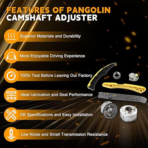 Miniatura 7 de PANGOLIN Kit de cadena de distribución con 2 piezas de admisión y escape VVT piñón de engranaje para 2012-2016 Kia Rio Forte5 Soul 1.6L piezas de