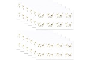 Eid Mubarak Stickers, 96pcs 1.57in Gold Muslim Islam Eid Decoration Sticker Decals