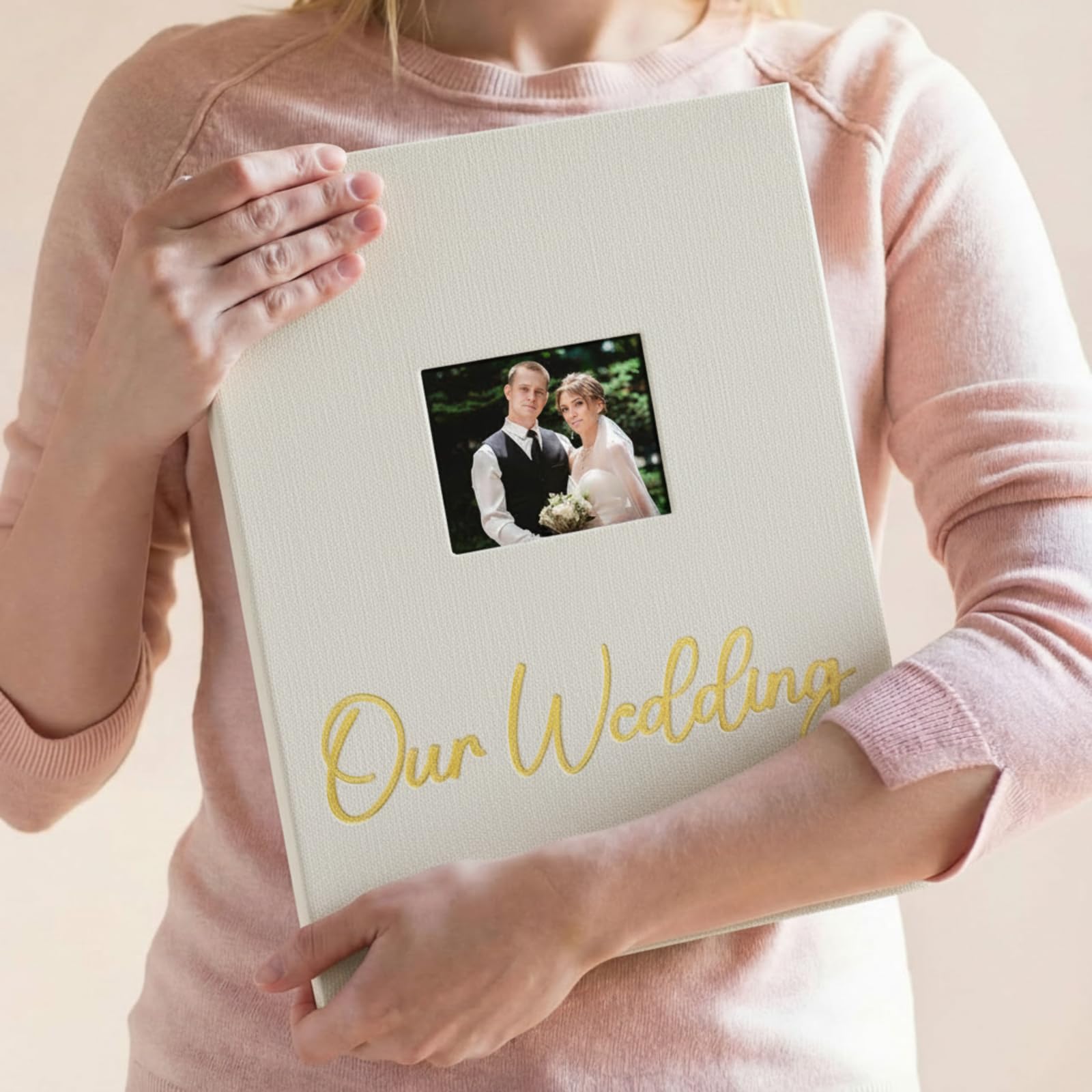 Harloon Unser Hochzeitsfotoalbum für 4 x 6 Zoll Bilder 400 Taschen Hochzeit Fotoalbum Buch mit Frontfenster für Familie Hochzeiten Erinnerungsfotos Jahrestag Valentinstag Andenken