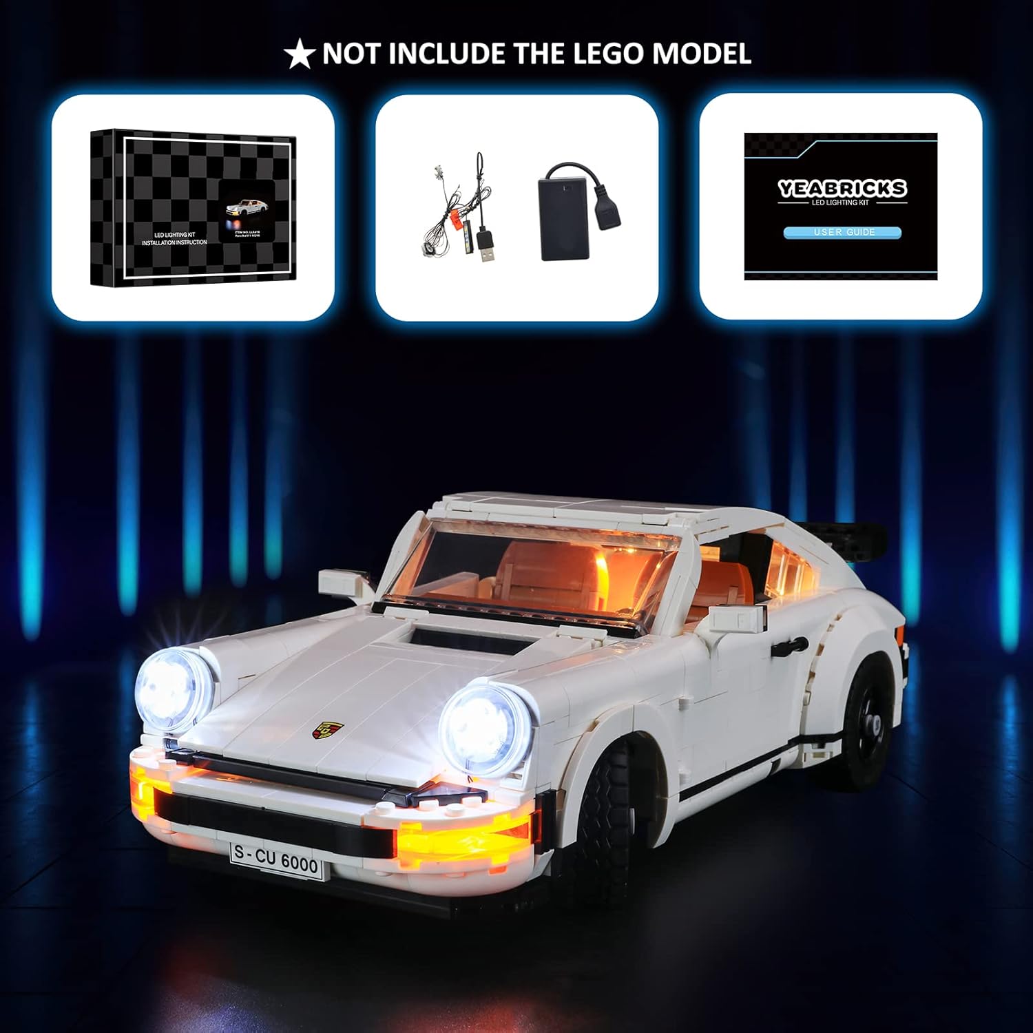 YEABRICKS LED Light for Lego-10295 Creator Expert Porsche 911 Building Blocks Model (Lego Set NOT Included)