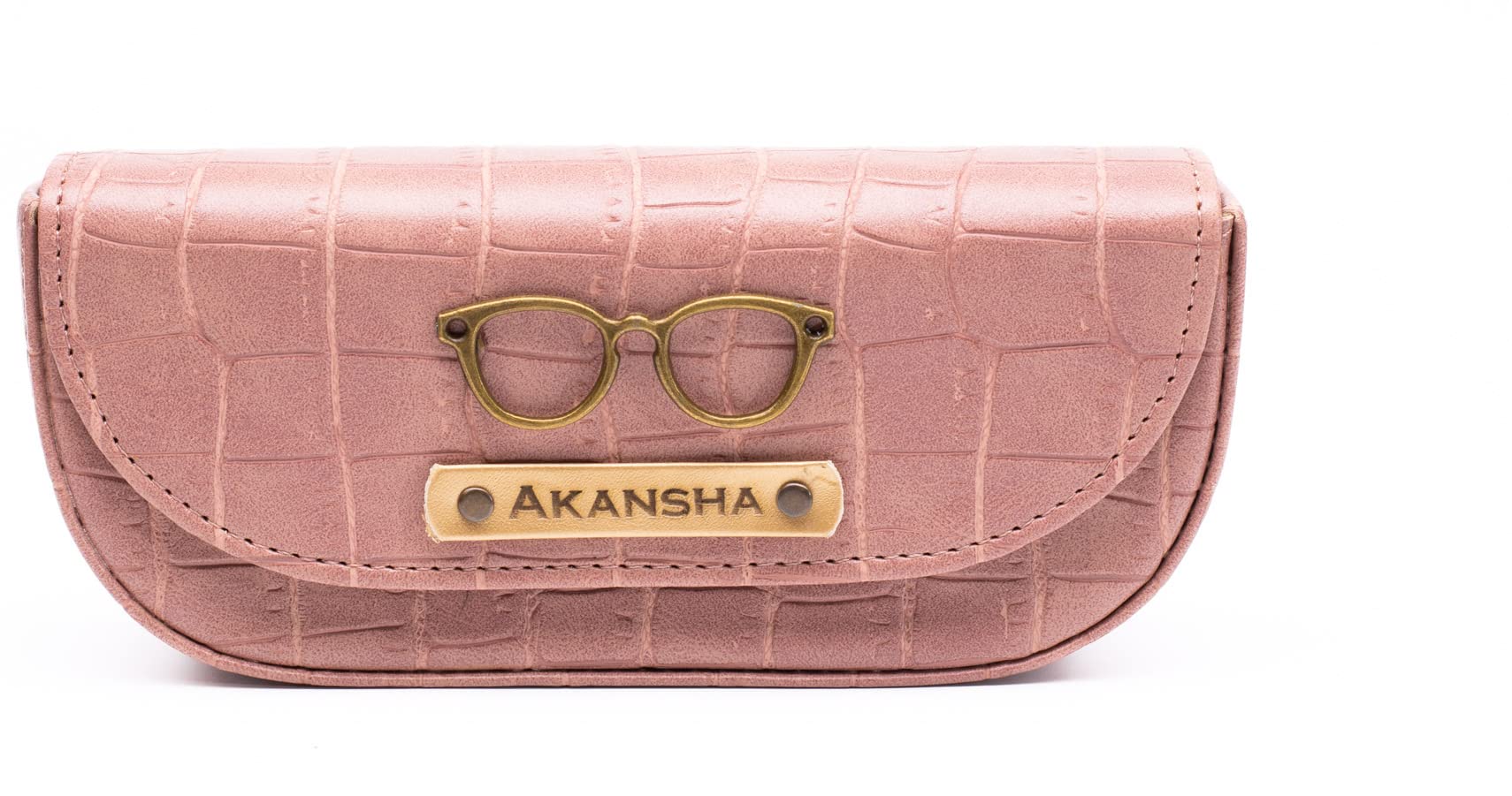 Personalized Name & Charm Sunglasses Case for Men & Women (NudePink) | Self – Textured Leather Eyewear Cover with Magnetic Closure | Gifts for Men & Women-image-31