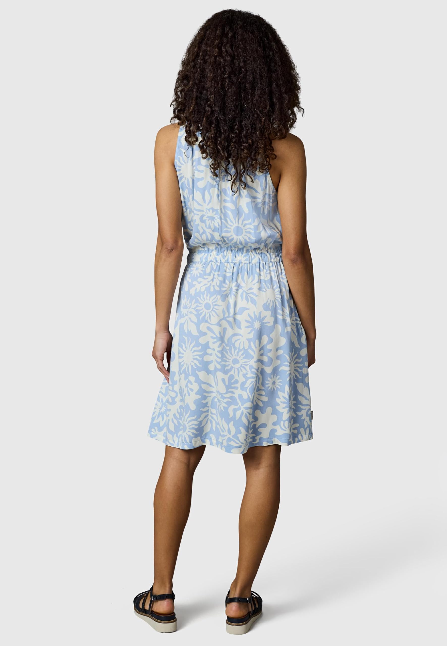 Ragwear Damen ärmelloses Sommerkleid leichtes Neckholder-Minikleid Strandkleid mit Schnürung an der Taille Sanai Print YOUMODO XS-XXL