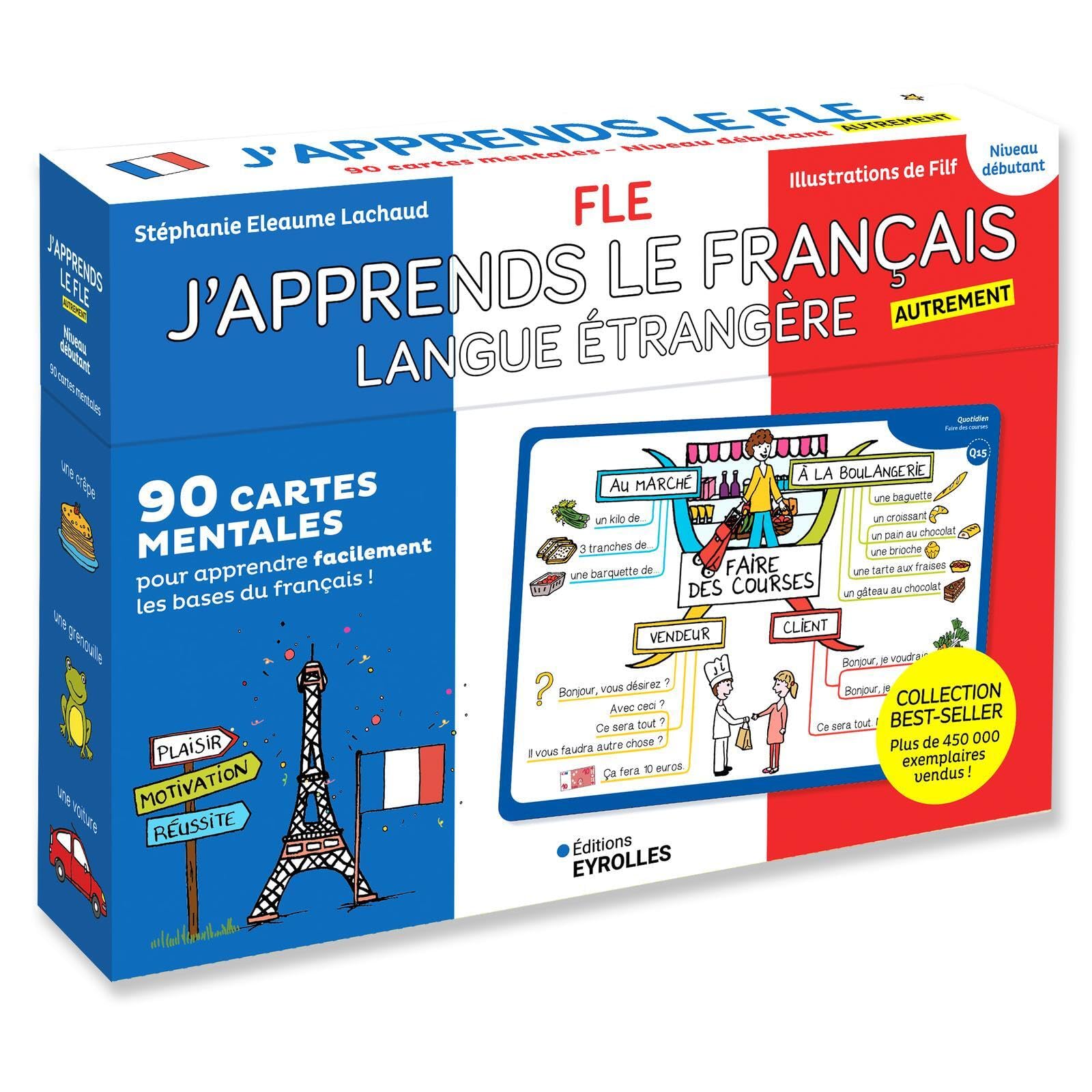 J'apprends le français langue étrangère autrement: 90 cartes mentales pour apprendre facilement les bases du français ! Niveau débutant
