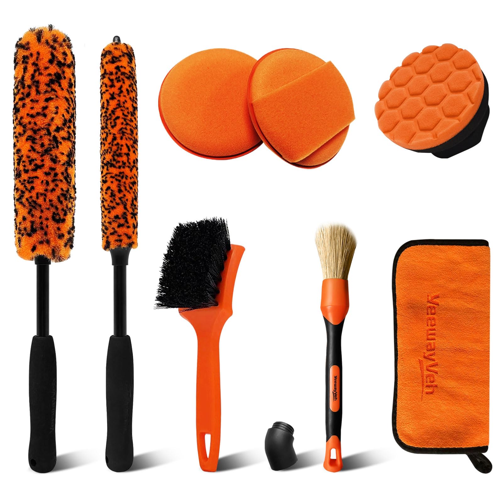 12-Piece Wheel & Rim Brush Kit – Complete Car Detailing Set For Tires, Wheels, And Rims