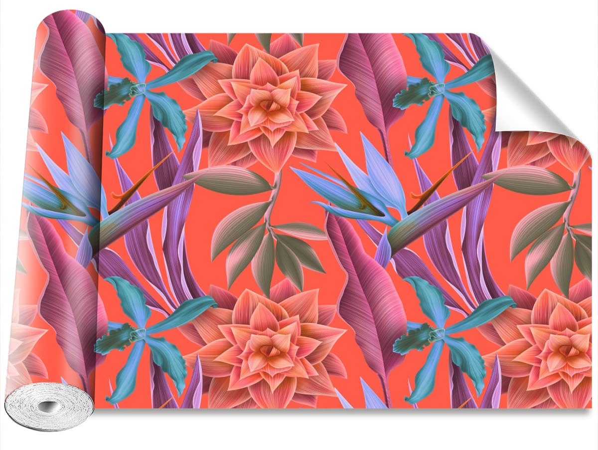 Papier peint fleurs tropicales pour une ambiance jungle moderne