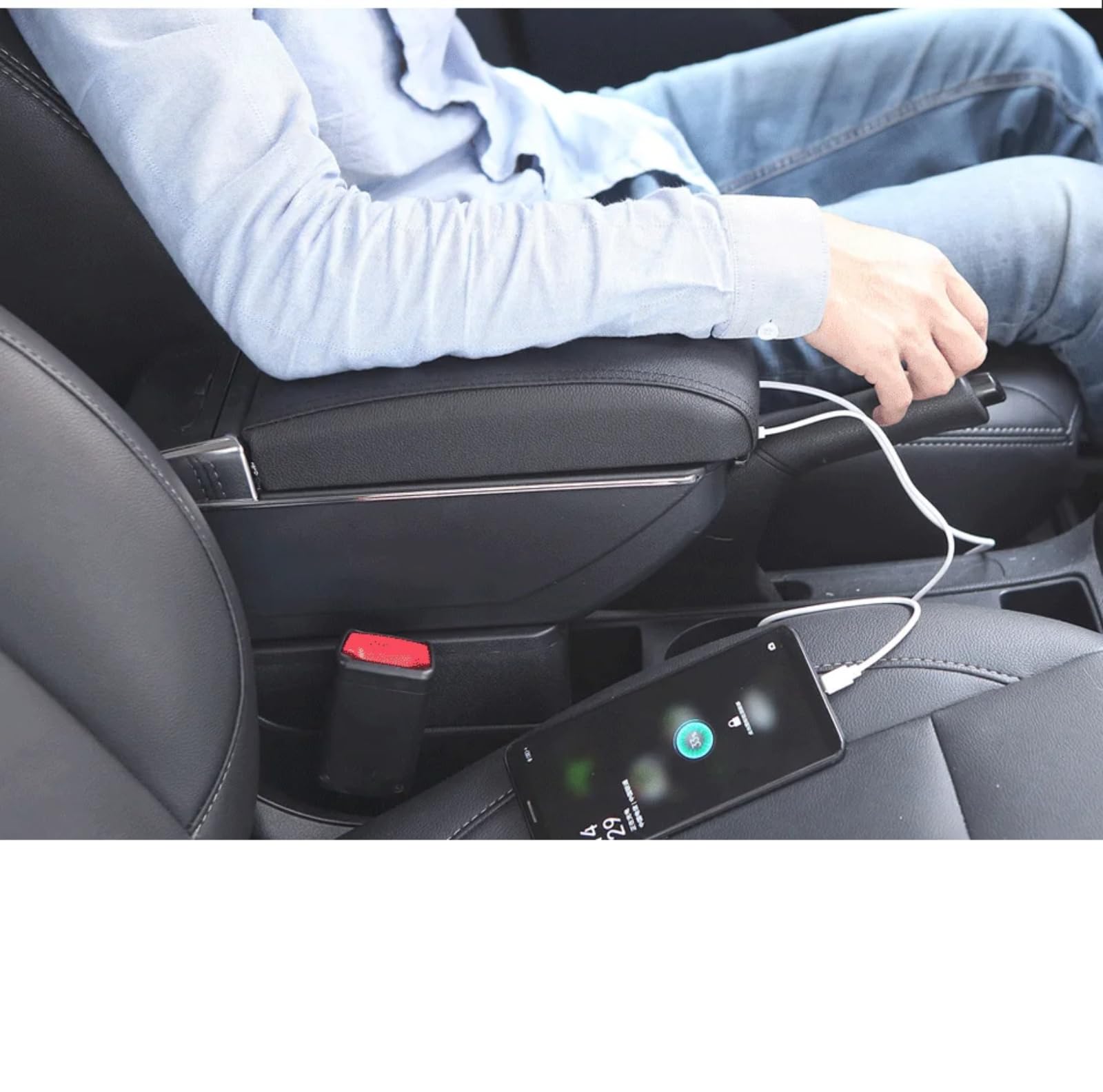 Dla Peugeot 208 2012-2018 Podłokietnik ze schowkiem Schowek w samochodzie Podłokietnik Akcesoria samochodowe Części do modernizacji Szczegóły wnętrza Duża przestrzeń Popielniczka