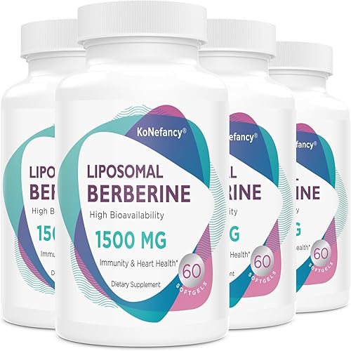 Miniatura 9 de Suplemento de berberina liposomal de 1500 mg - Cápsulas de berberina HCL de alta biodisponibilidad para mujeres y hombres, activador AMPK para la