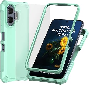 Ailiber for TCL Nxt Paper 70 Pro Case Slim, Screen Protector-Mint Green | Dual Layer Rugged Outdoor Housing with Air Guard Corners. Drop and Scratch Protection. Full Body Heavy Duty Protective Cover