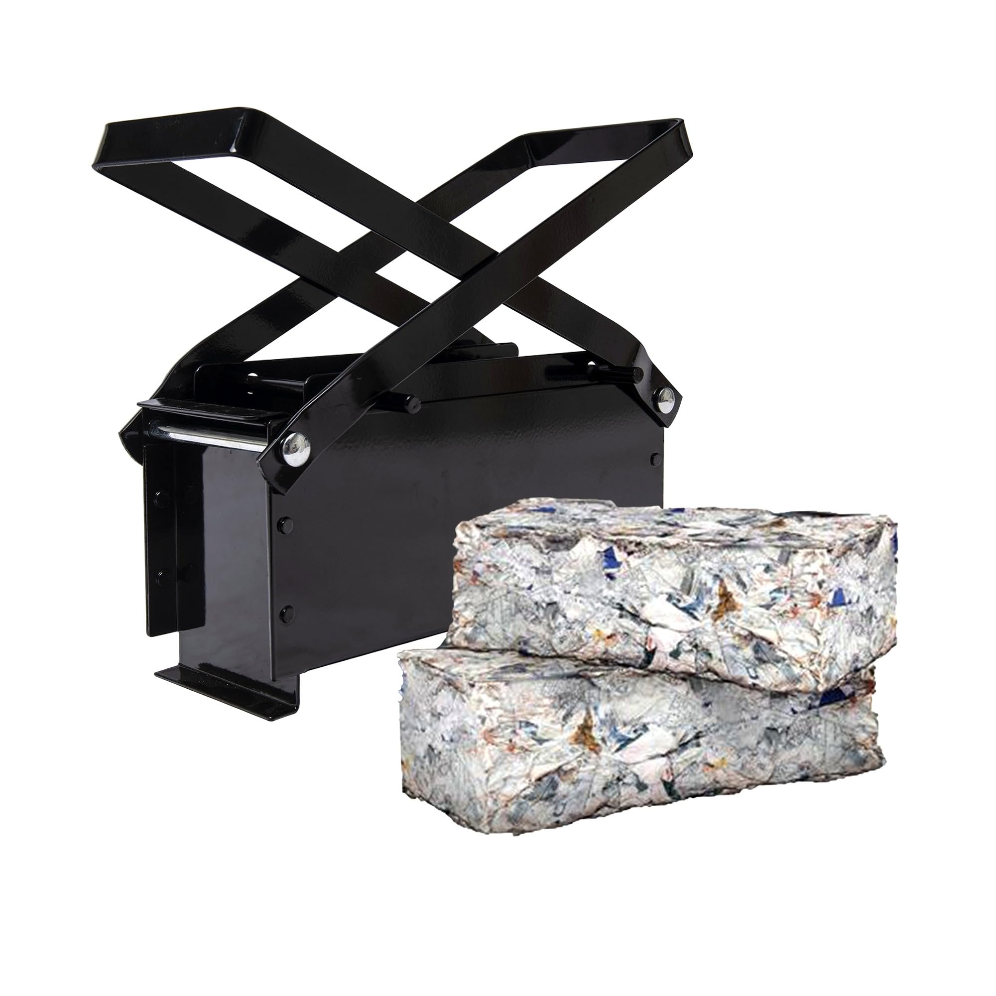 WERKA PRO Presse à briquette pour recyclage de papier, facile à utiliser, design compact, idéale pour réduire les déchets et économiser du bois de chauffage, 32 x 14 x 16 cm, noire.