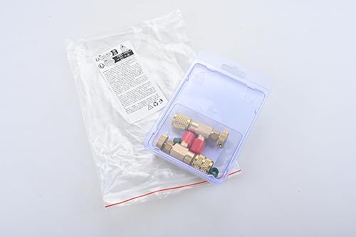 Miniatura 10 de gohantee Válvula de carga de refrigerante R12 R410, R12 R22-1/4 "macho a 1/4" hembra, R410-1/4 "macho a 5/16" hembra, adaptador de seguridad válvula