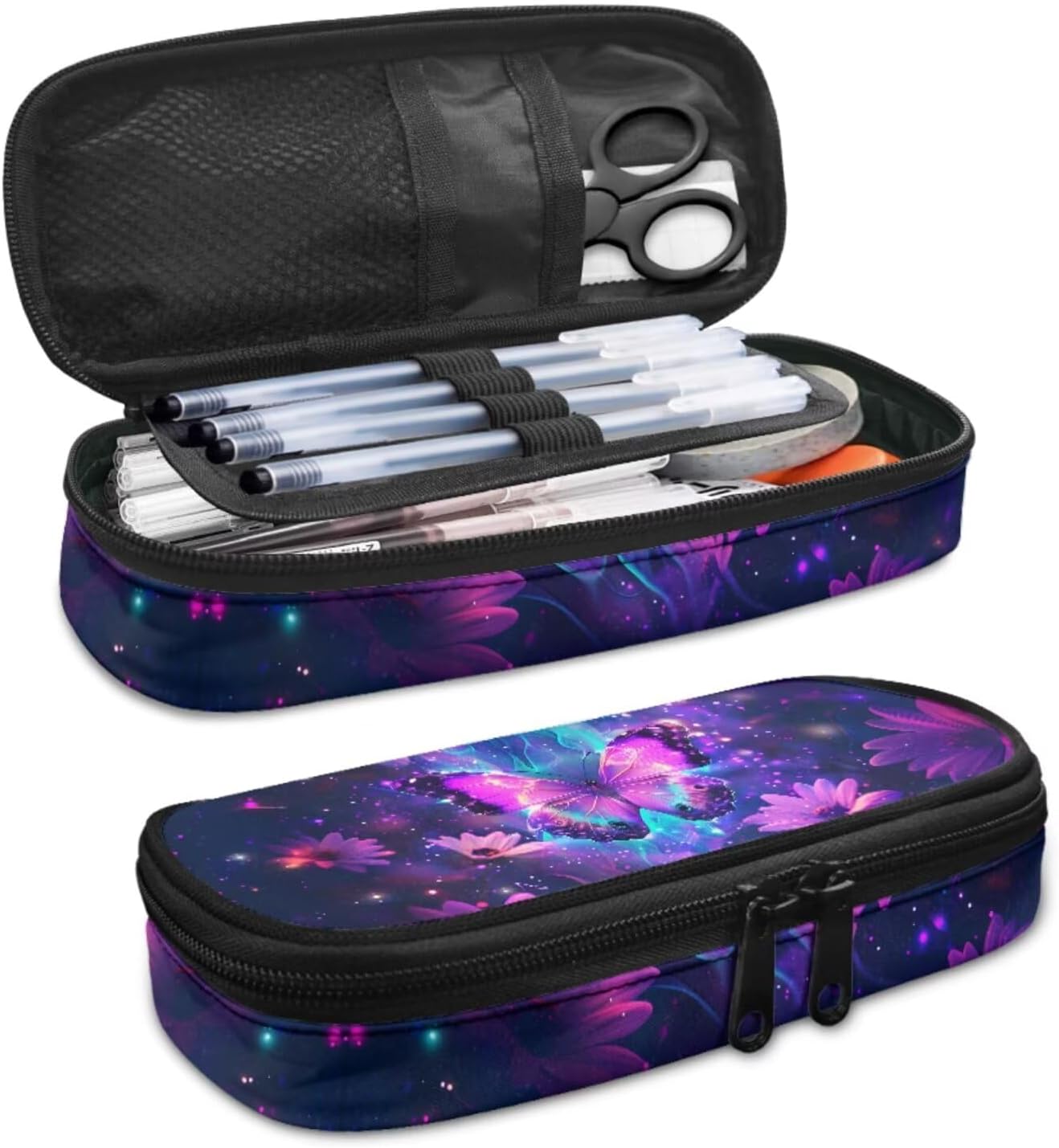 Dreamy Butterfly School Backpack for Girls 8-10, Boys Backpack with Shoulder Strap 4pcs Kids Backpacks for Boys Elementary Middle School Bag Bookbag Outdoor Travel Back Pack