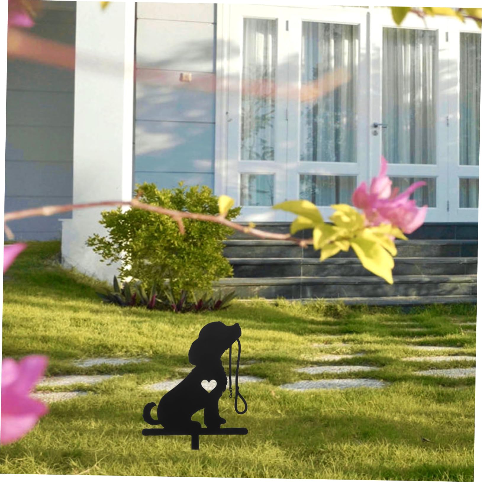 Decorazione Da Giardino Con Picchetto Per Cani Metallo Statuetta Artistica Per Esterni Ornamento Per Cortile e Recinzione Per Giardini e Spazi All Aperto