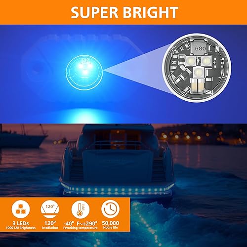 Miniatura 2 de Luces LED para interior de barco, cubierta marina, luz de cortesía IP68, impermeable, iluminación de barco de 9-36 V para yate, kayak, velero,