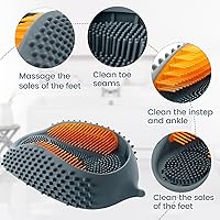 Vista 3 de Lu-lala Shower Foot Scrubber - Portable Manual Foot Massager Cleaner Care for Soothe Feet Neuropathy Achy, Improve Foot Circulation - Wet and Dry