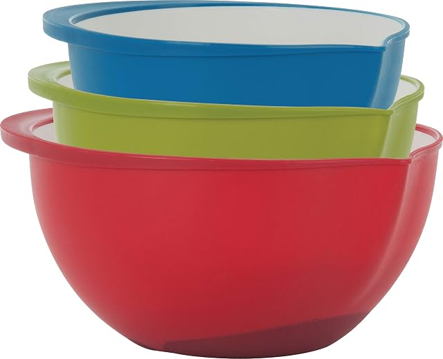 Trudeau Set of 3 Mixing Bowls, 2-Tone Color