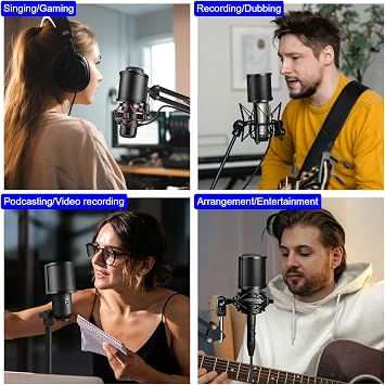 Aokeo Pop Filter, [Upgraded Three Layers] Metal Mesh & Foam & Etamine Layer Microphone Windscreen Cover Handheld Mic Shield Mask,Microphone Accessories for Vocal Recording,YouTube Videos,Streaming
