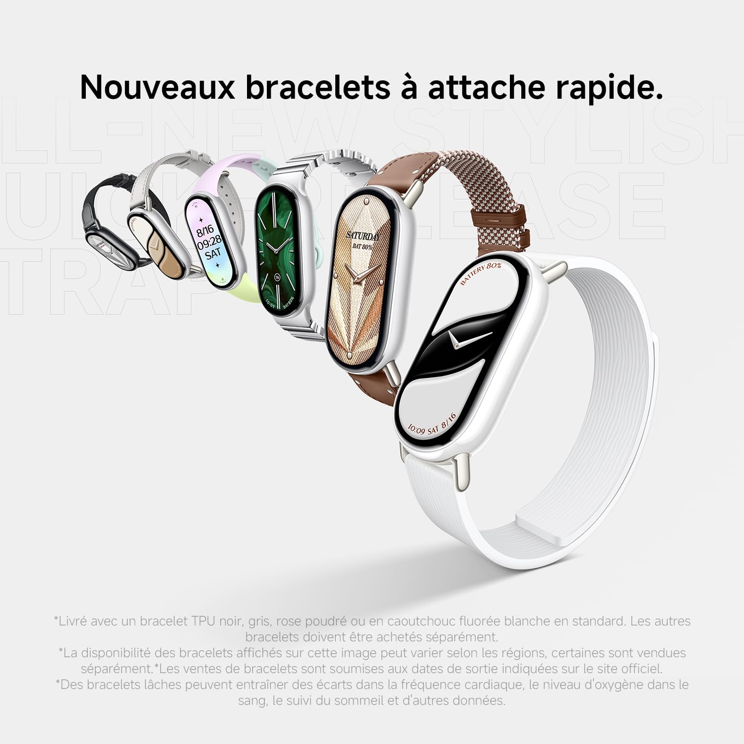 XIAOMI Smart Band 10, Bracelet Connecté, Autonomie 21 Jours, Blanc | Charge rapide, suivi sommeil et santé, 150+ sports, iOS et Android, 5 ATM, garantie 2 ans, cadres multimatériaux
