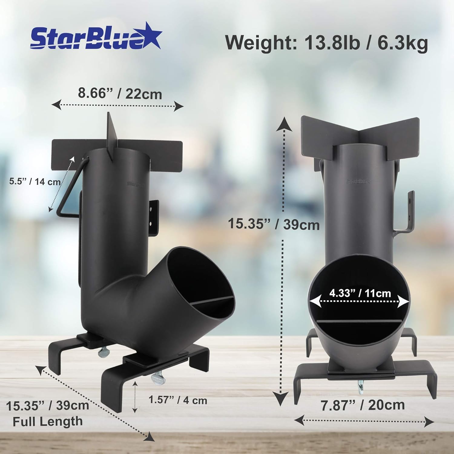 Stuffa a Razzo da Campeggio StarBlue con Borsa per il Trasporto GRATUITA - Fornello Portatile con Camera di Combustione per Cucinare All’aperto, Campeggio, Picnic, Barbecue, Caccia e Pesca
