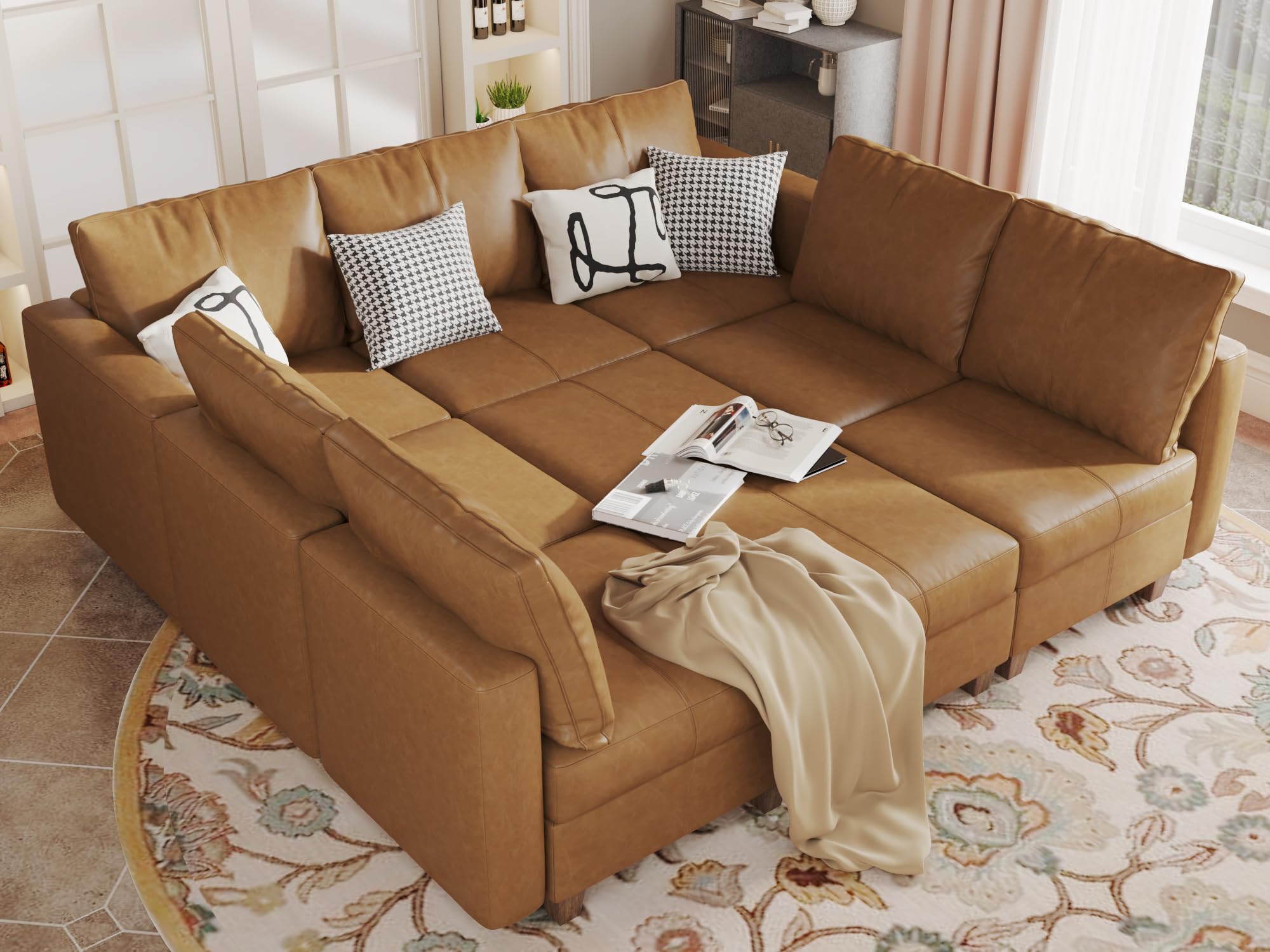 EASE MOOSE Faux Leather Sectional