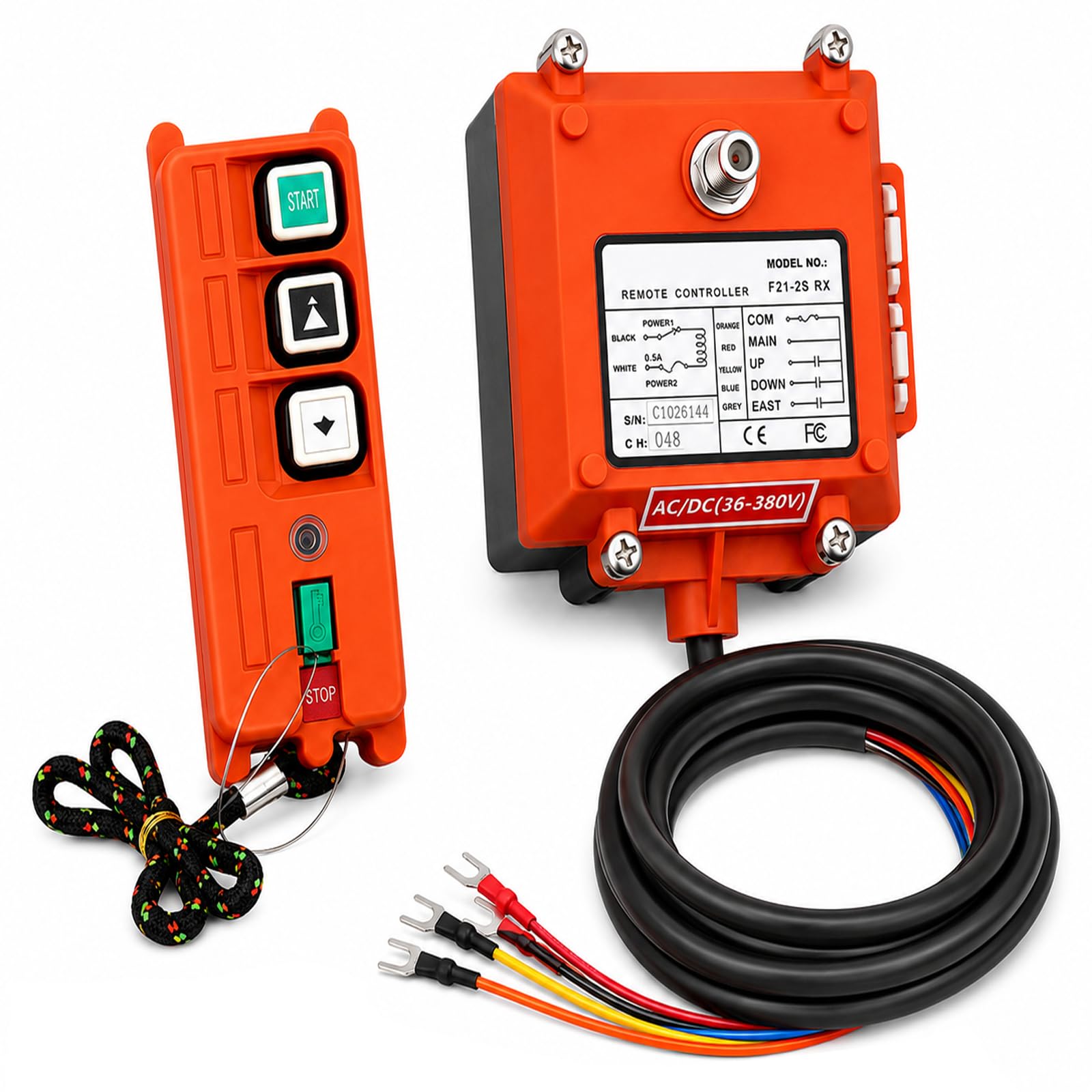 F21-2S 220 V Grúa teledirigida, mando a distancia industrial con emisor y receptor, control remoto IP65 para funda eléctrica, grúa de pórtico, polipasto de cadena, cabrestante plataforma de elevación