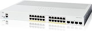 Cisco Switch inteligente Cisco Catalyst 1200-24P-4G, GE de 24 portas, PoE, SFP GE 4 x 1, proteção vitalícia limitada (C1200-24T-4G)