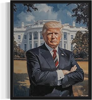 Donald Trump at White House President Wall Art Print Poster, Official Presidential Portrait Artwork Decor Gallery Collection, Painting Vintage Art Decor 85 (Donald Trump at White House, 8 x 10 inches, Unframed)